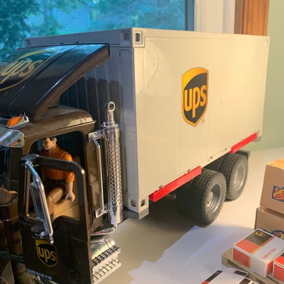 Bruder MACK Granite UPS Logistics Truck Driver Forklift Age 4+  Addt'l shipping - Picture 2 of 7